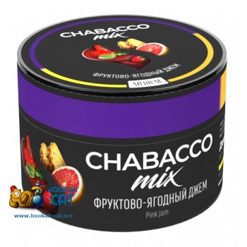 Бестабачная смесь для кальяна Chabacco Mix Pink Jam (Чайная смесь Чабакко Микс Фруктово Ягодный Джем) 50г