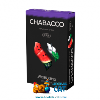 Бестабачная смесь для кальяна Chabacco Watermelon Gum (Чабако Арбузная Жвачка) Medium 50г