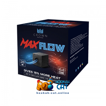 Уголь для кальяна Crown MaxFlow (Краун Максфлоу) 64 шт. (26мм, 1кг) 